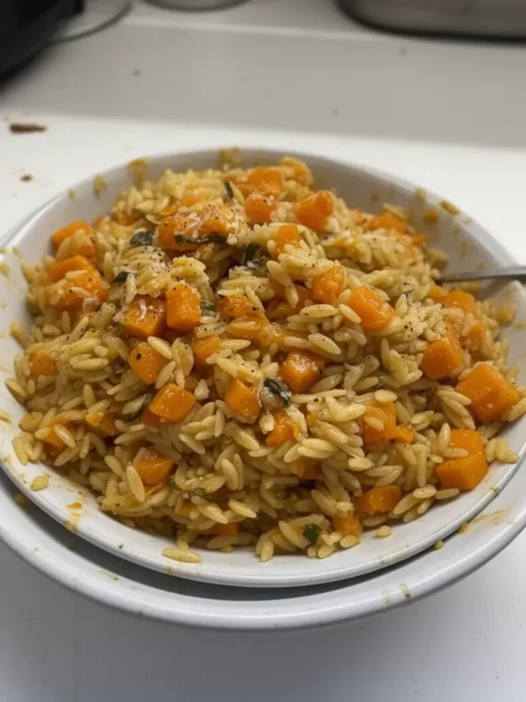 One Pot Brown Butter Orzo with Butternut Squash