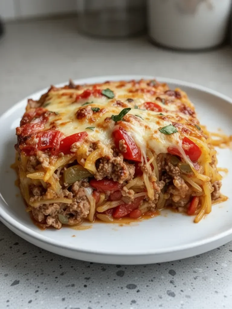 Sausage and Peppers Spaghetti Squash Casserole