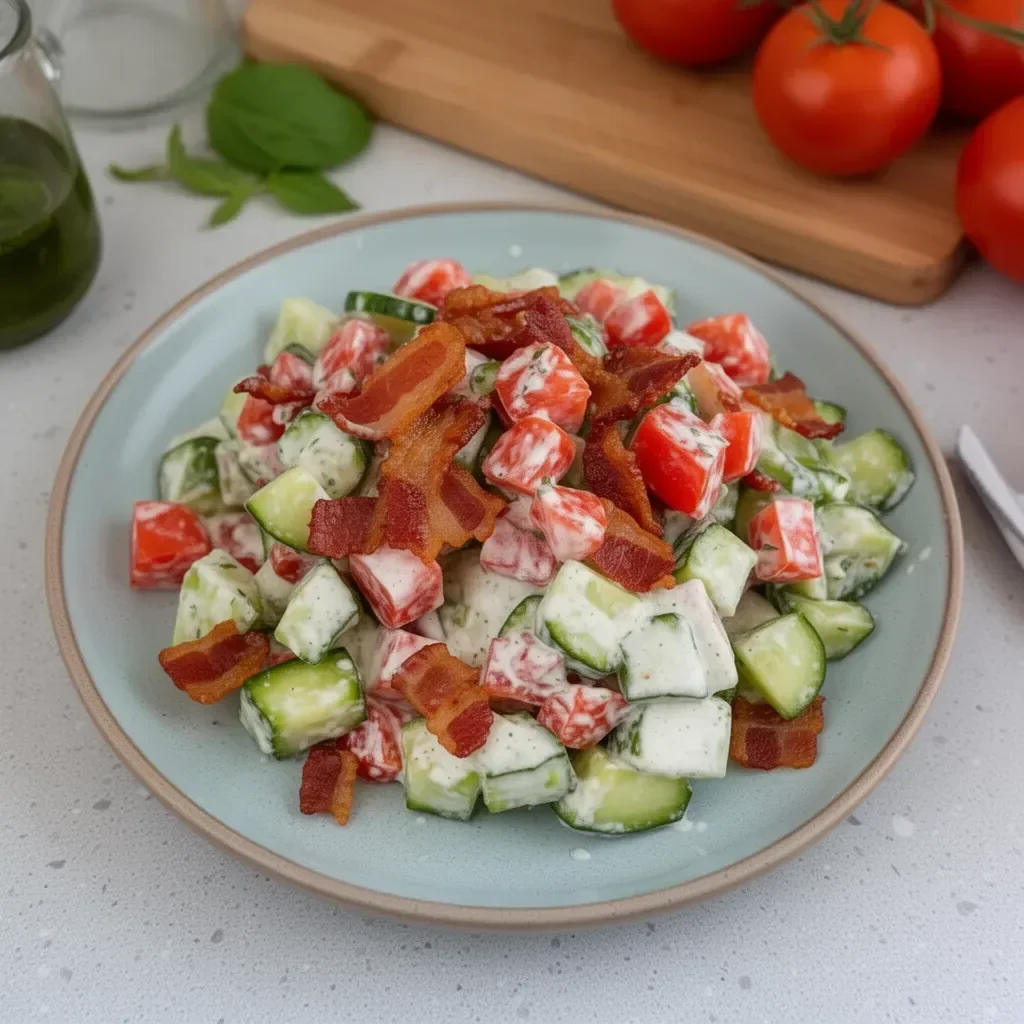 Savory Cucumber Salad with Bacon