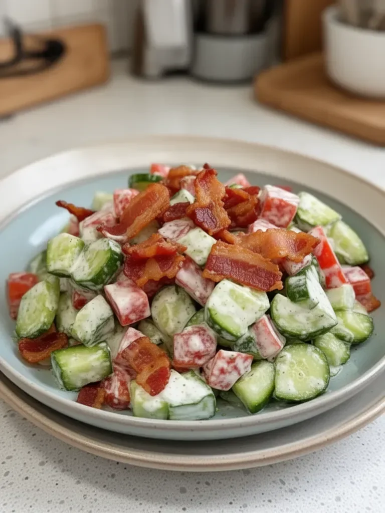 Savory Cucumber Salad with Bacon