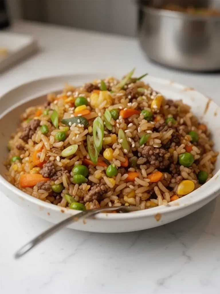 Simple Ground Venison Fried Rice
