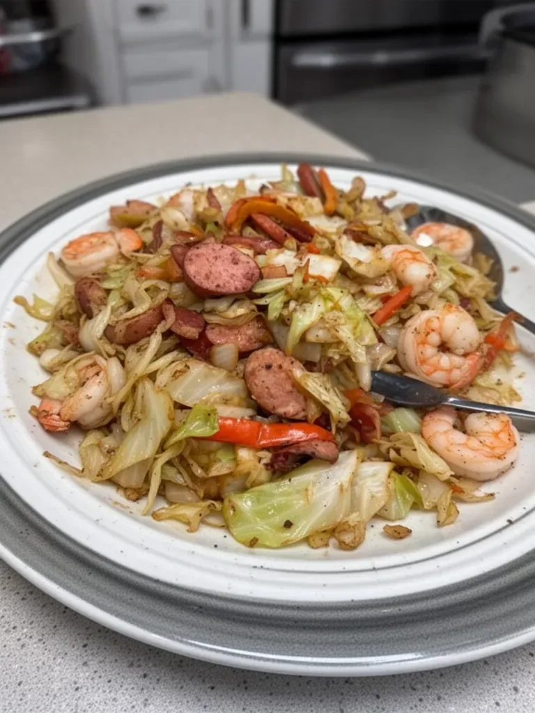 Southern Fried Cabbage with Shrimp
