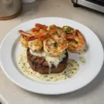 Steak and Shrimp with Creamy Garlic Sauce