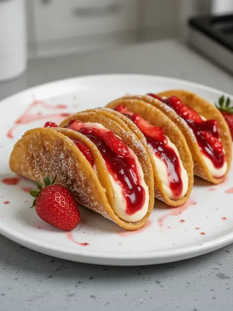 Strawberry Cheesecake Dessert Tacos – Best Sweet Taco Recipe