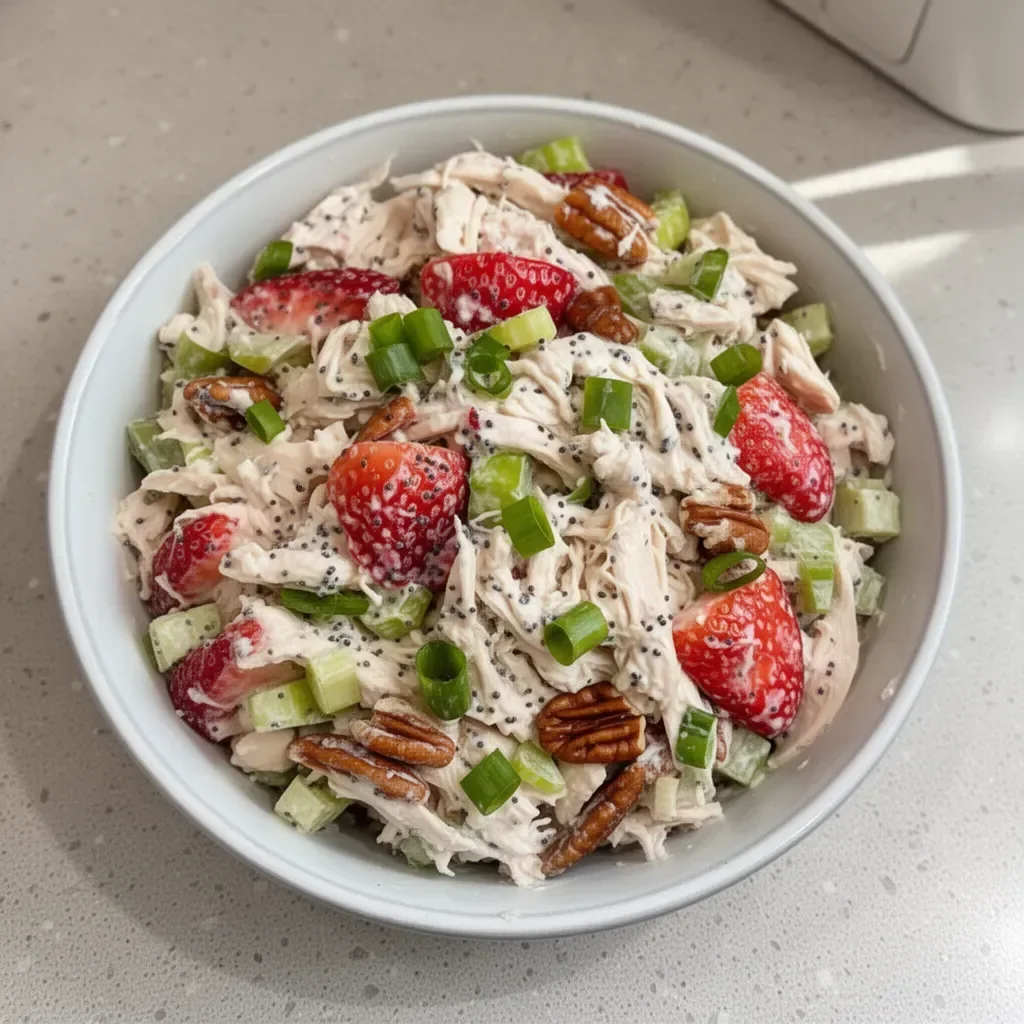 Strawberry Pecan Poppy Seed Chicken Salad