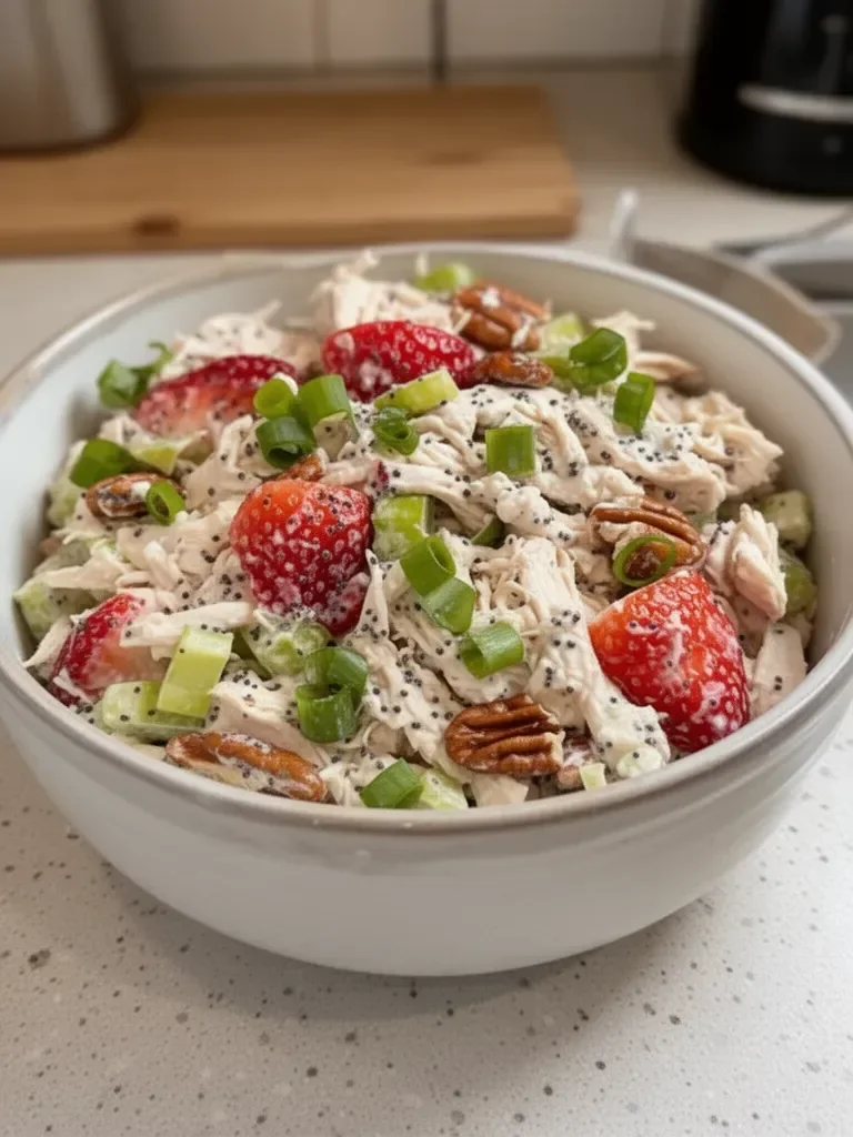 Strawberry Pecan Poppy Seed Chicken Salad