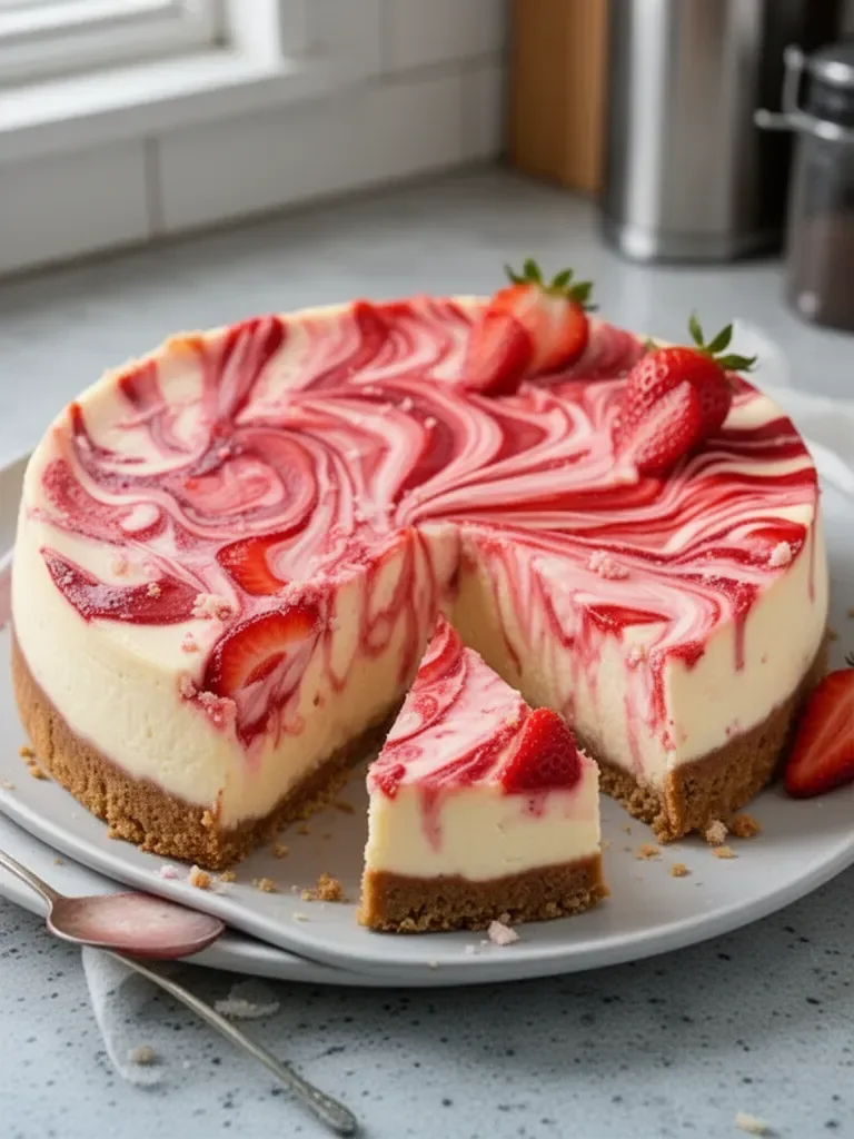 Strawberry Swirl Cheesecake Recipe