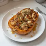Sweet and Savory Honey Roasted Butternut Squash Stuffed with Chicken