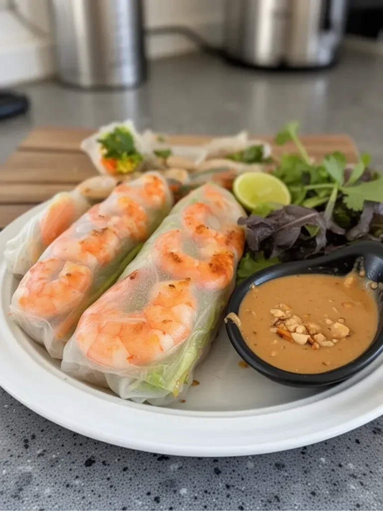 Thai Shrimp Rolls With Peanut Sauce