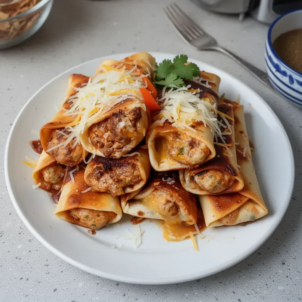 Crispy jalapeno popper flautas served with dipping sauce