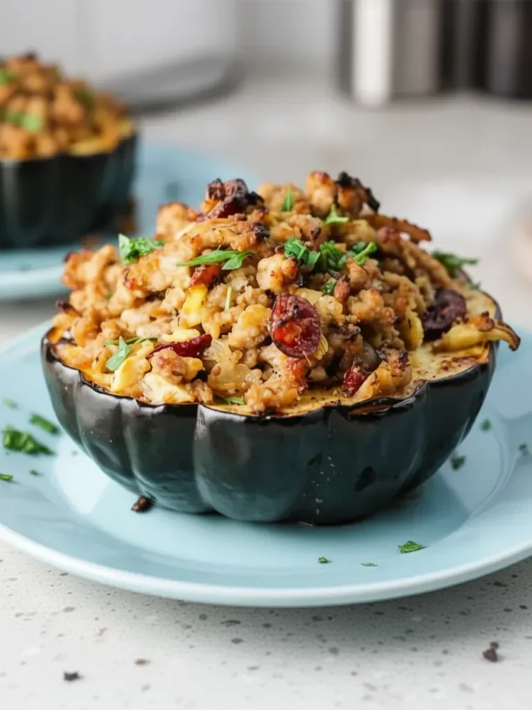 Turkey Stuffed Acorn Squash