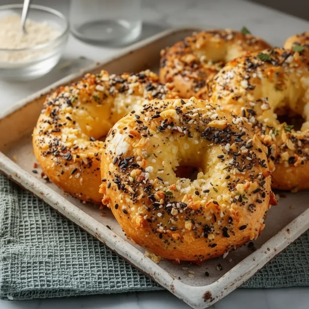 2-ingredient keto cottage cheese bagels fresh out of the oven