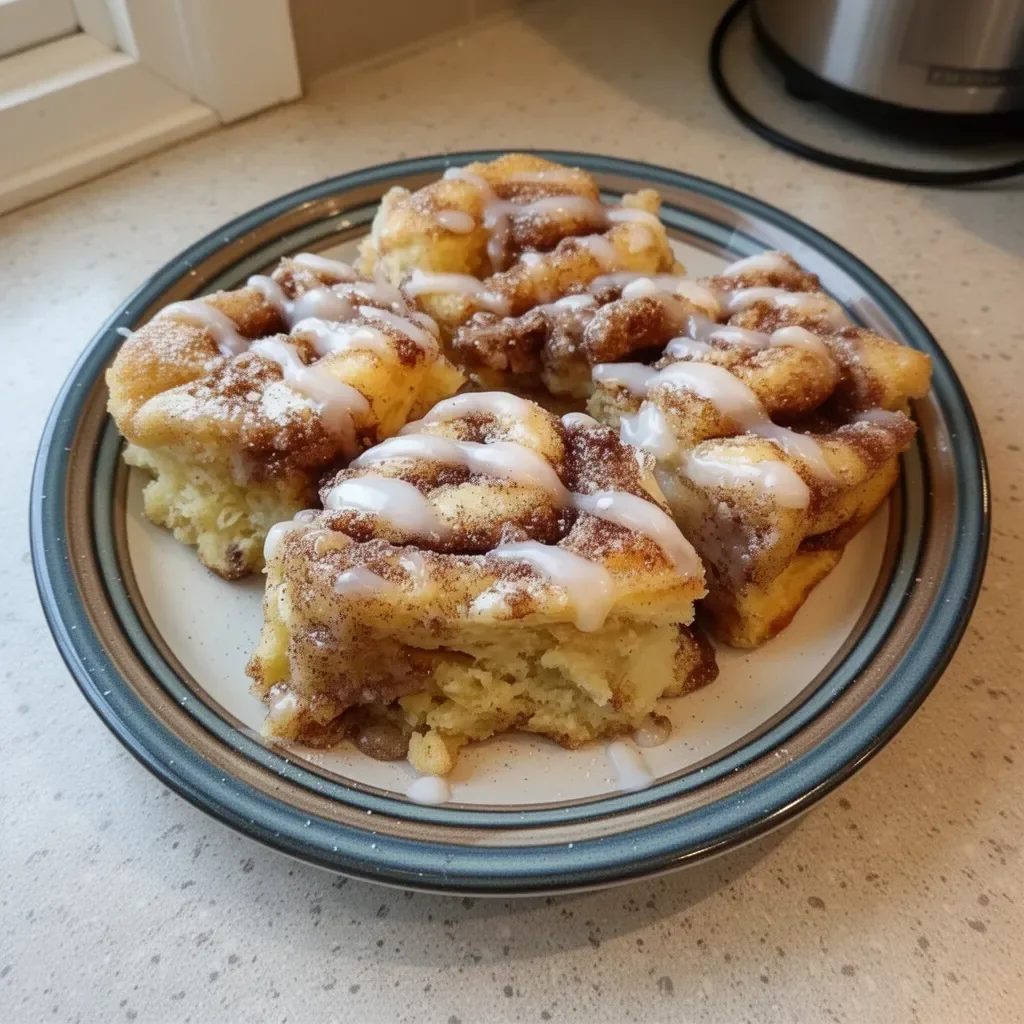 Amish Cinnamon Flop cake with cinnamon topping and fresh ingredients