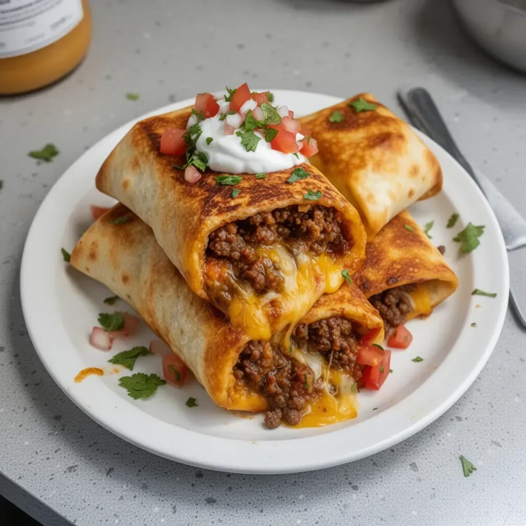Beef and Cheese Chimichangas 16 Beef and Cheese Chimichangas