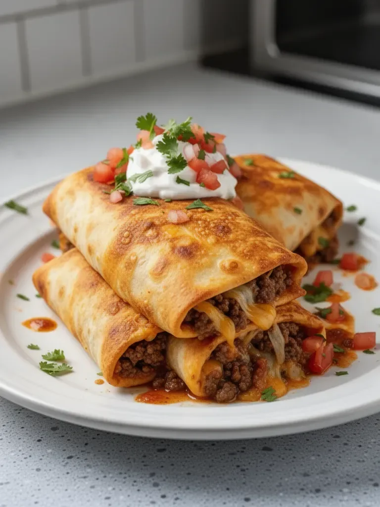 Beef and Cheese Chimichangas 10 Beef and Cheese Chimichangas