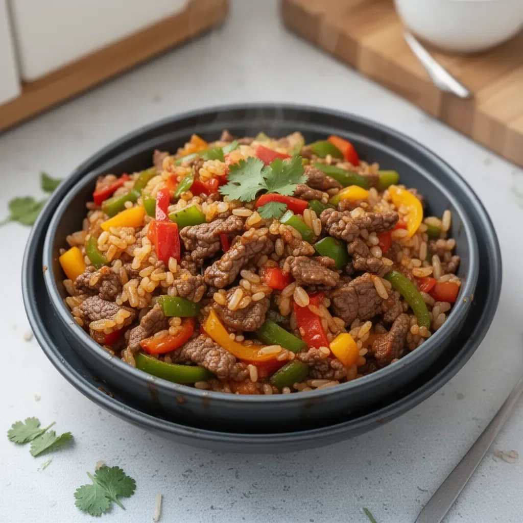 Beef and Pepper Rice Bowl