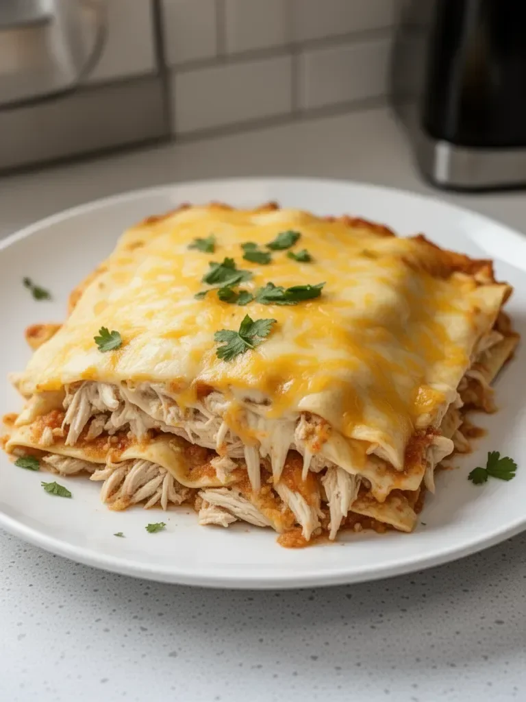 Cheesy Baked Chicken Enchilada Casserole