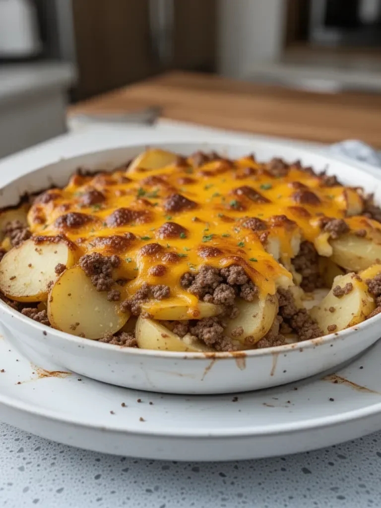Cheesy Hamburger Potato Casserole