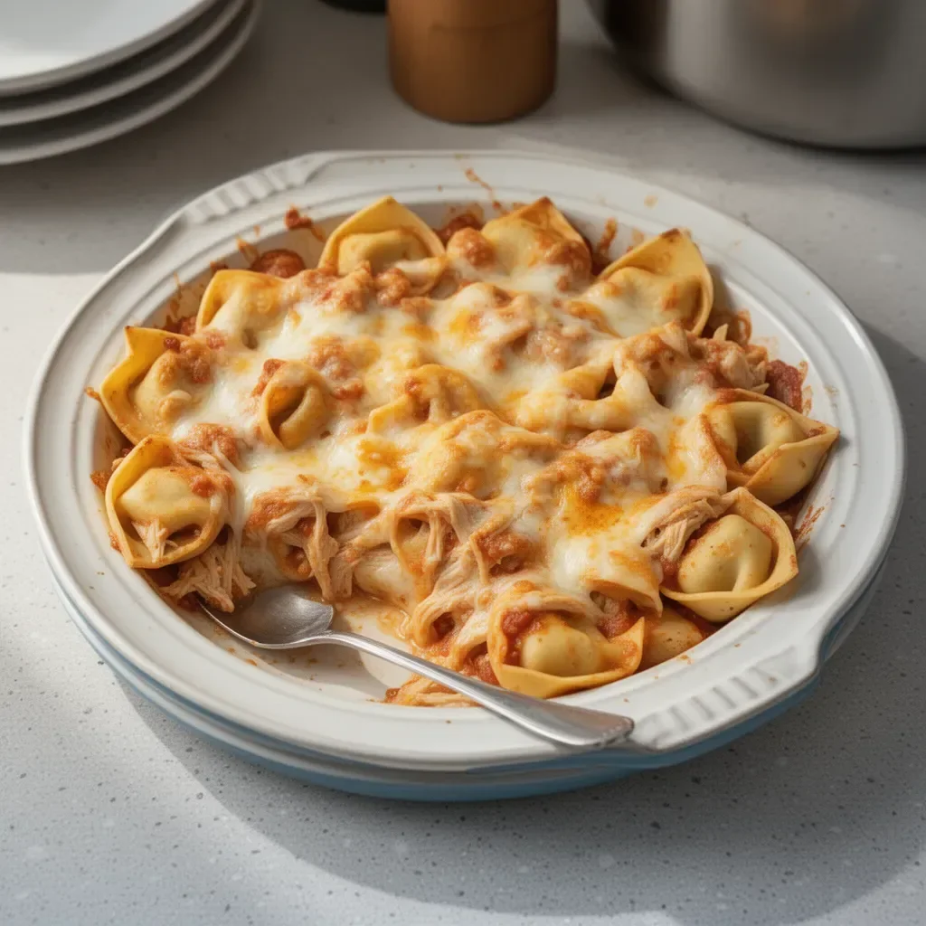 Chicken Enchilada Tortellini Bake