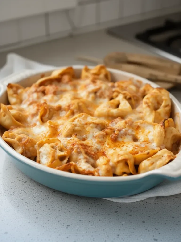 Chicken Enchilada Tortellini Bake