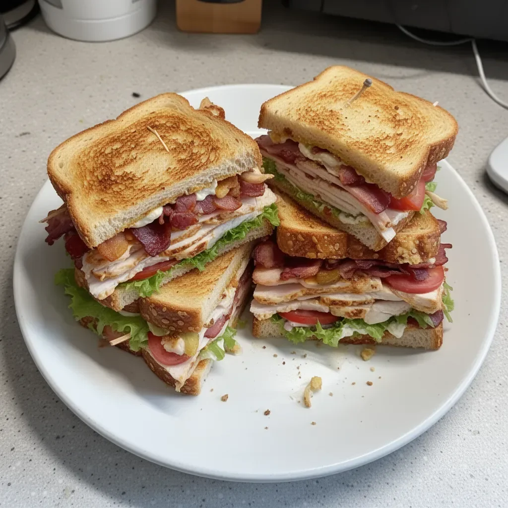 Crispy Ultimate Club Sandwich stacked with layers of fresh ingredients