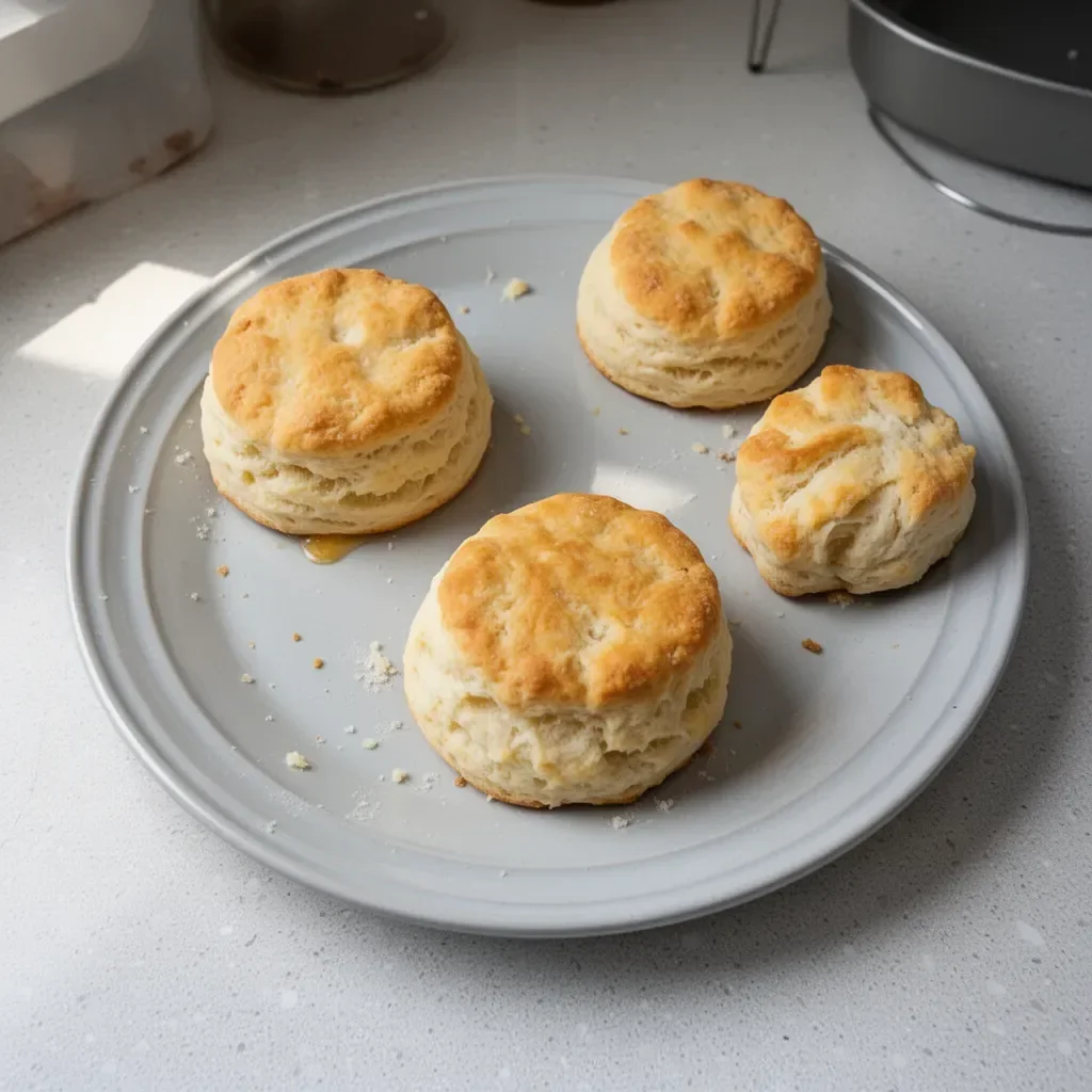 Fluffy homemade biscuits freshly baked and ready to serve