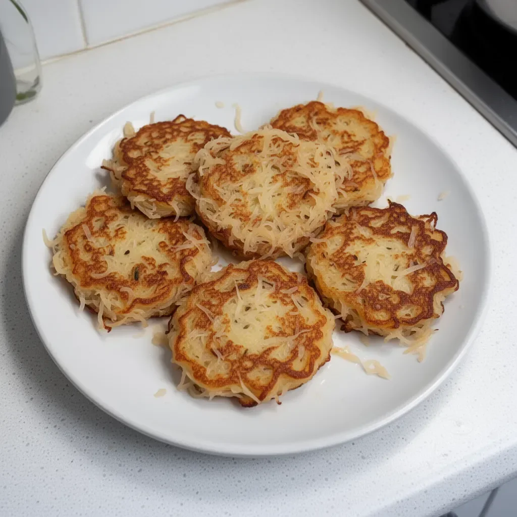 Delicious sauerkraut pancakes served on a plate