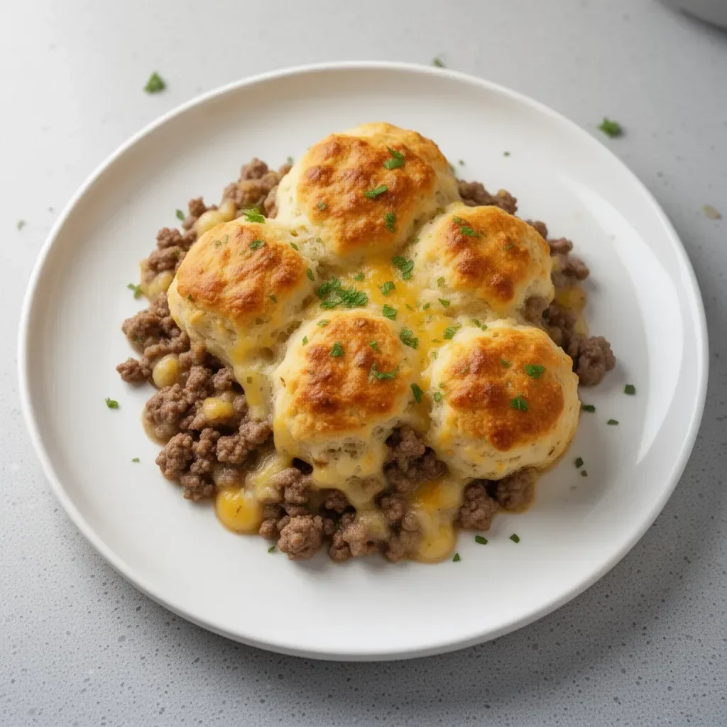 Ground Beef and Biscuit Bake