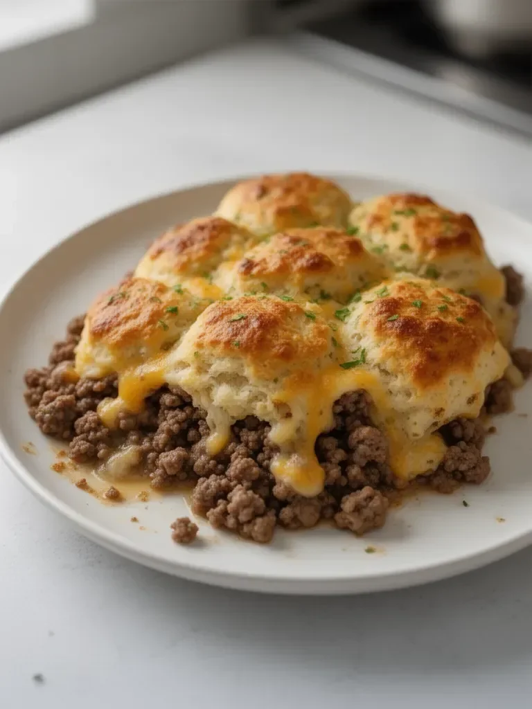 Ground Beef and Biscuit Bake