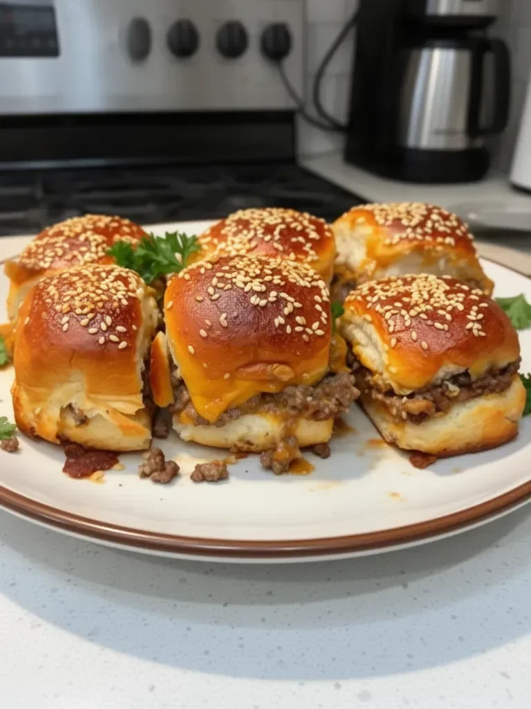 Juicy Cheeseburger Sliders with Hawaiian Rolls