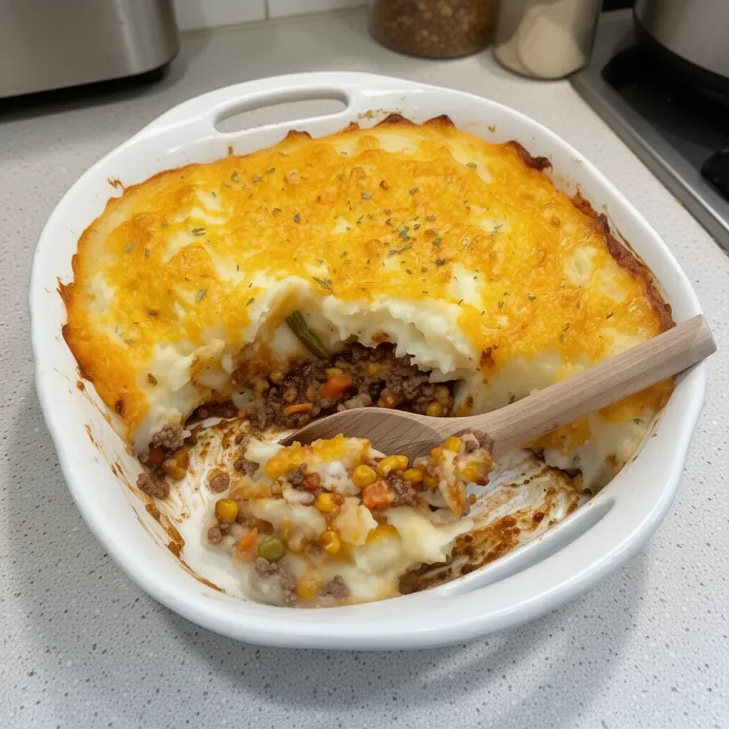 Delicious quick and easy Shepherd's Pie made with ground beef