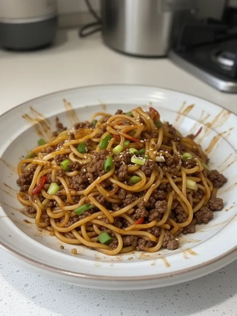 Savory Ground Beef Mongolian Noodles 7 Savory Ground Beef Mongolian Noodles